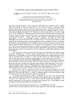 A preliminary study on the metamorphic rocks in Nimu Tibet