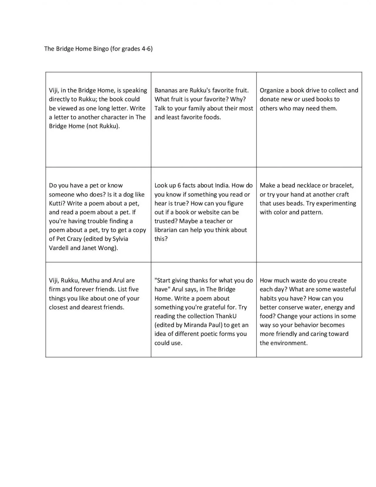 PDF-The Bridge Home Bingo