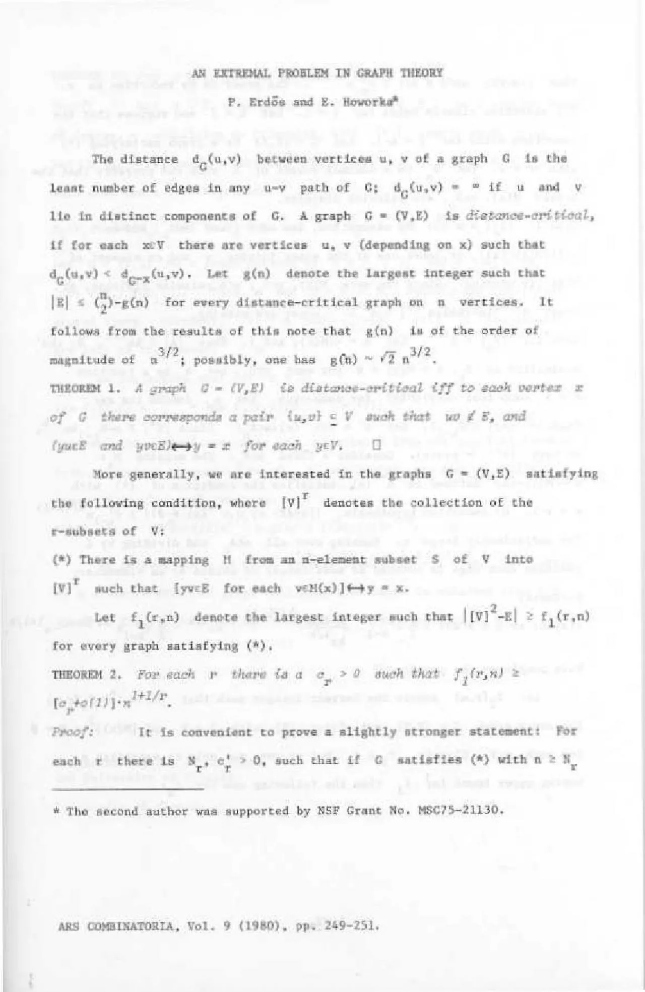 PDF-ANEXTREMAL PROBLEM IN GRAPH THEORYPErdsand E HoworkaThe distance dGuvb