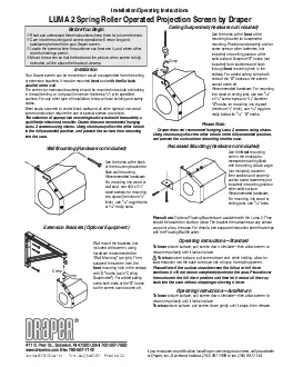 Extension Brackets Optional EquipmentCeiling Suspended Hardware not in