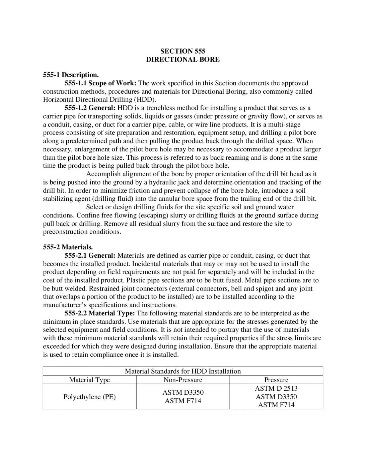 PDF-x0000x0000 xMCIxD 0 xMCIxD 0 SECTION 555DIRECTIONAL BORE1 Descriptio