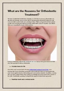 What are the Reasons for Orthodontic Treatment?