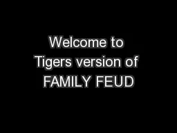 Welcome to Tigers version of FAMILY FEUD
