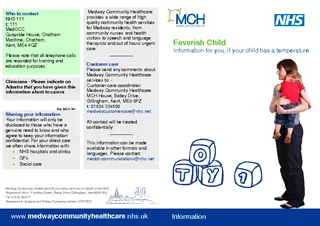 Feverish Child Information for you if your chil d has