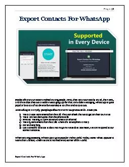 Export Contacts For WhatsApp