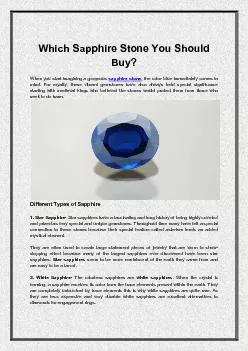 Which Sapphire Stone You Should Buy?