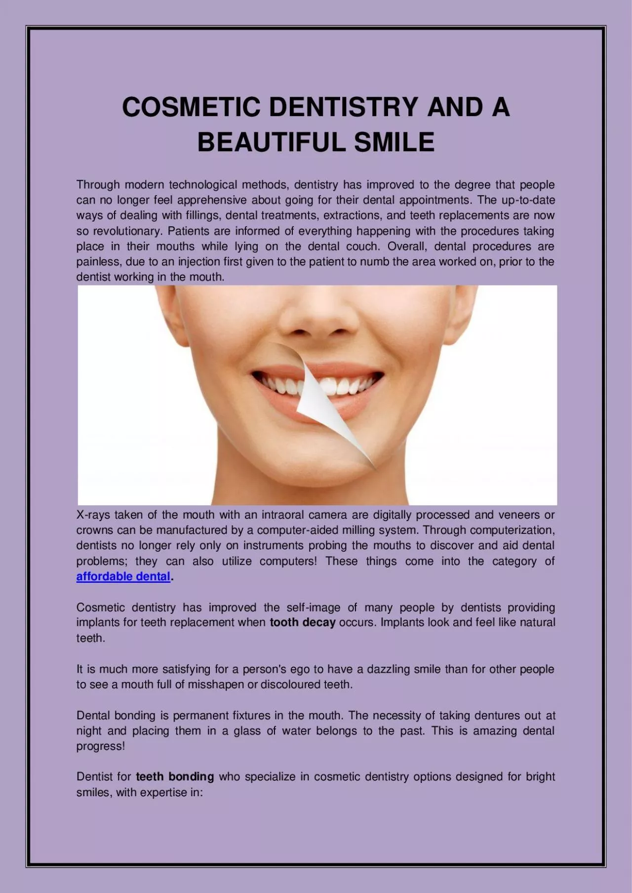 PDF-COSMETIC DENTISTRY AND A BEAUTIFUL SMILE