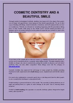 COSMETIC DENTISTRY AND A BEAUTIFUL SMILE