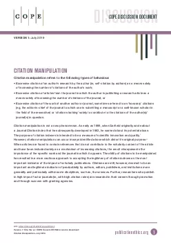 CITATION MANIPULATIONCitation manipulation refers to the following typ