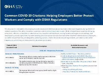 PDF-Common COVID19 Citations Helping Employers Better Protect Workers and