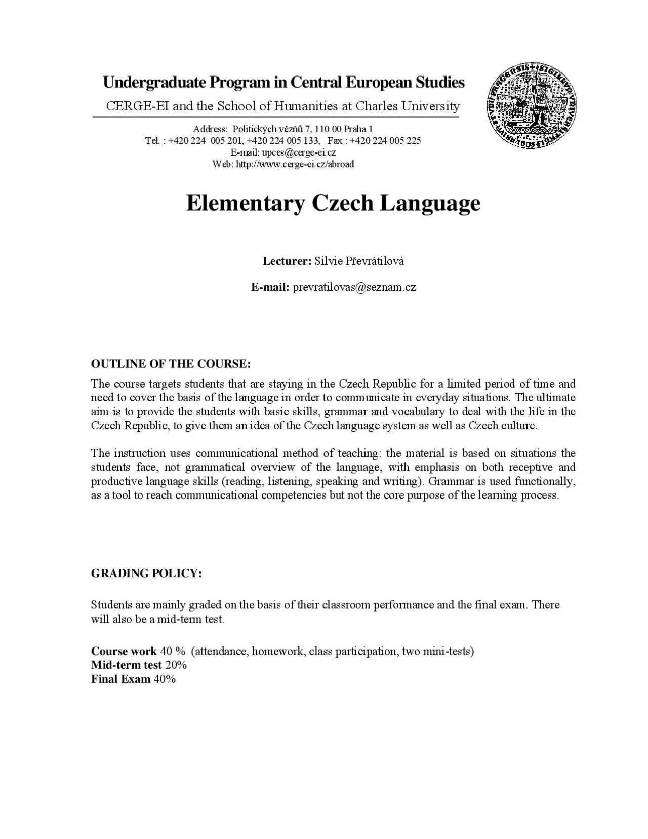 PDF-CERGEEI and the School of Humanities at CharAddress Politickch v 7 1