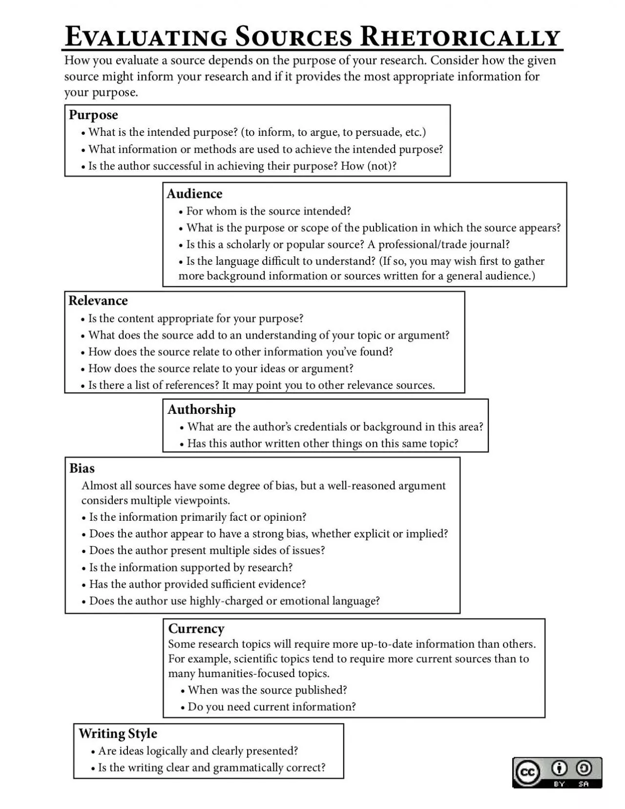 PDF-How you evaluate a source depends on the purpose of your research Cons