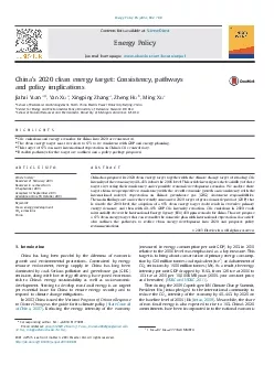 Chinas2020cleanenergytargetConsistencypathwaysandpolicyimplicationsJia