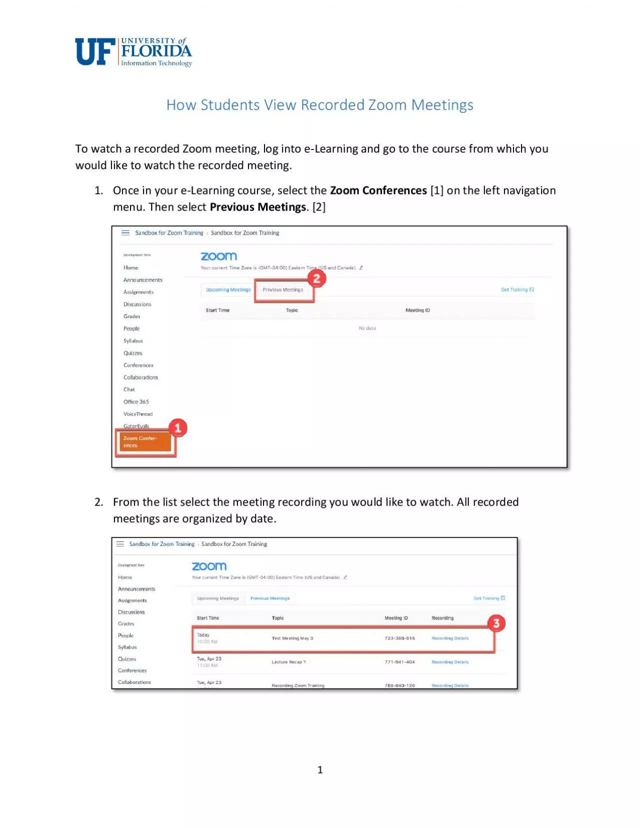 PDF-How tudents ew ecorded Zoom eetingsTo watch a recorded Zoom meeting lo