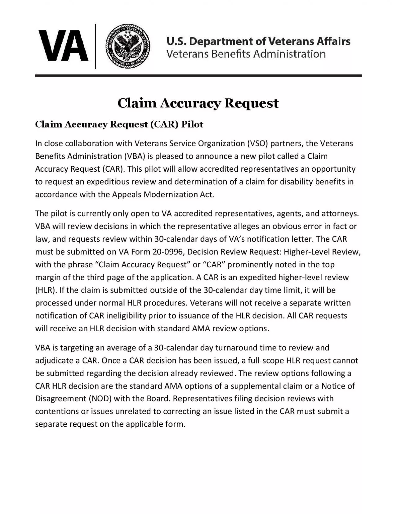 PDF-Claims Accuracy RequestClaims Accuracy Request CAR PiIn close collabor