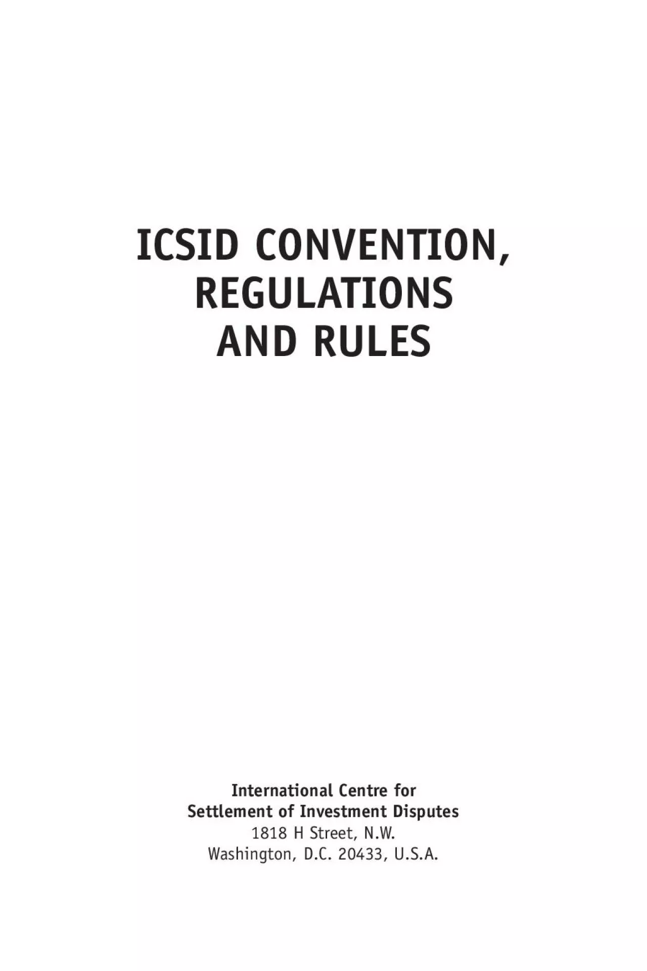 PDF-REGULATIONS International Centre for Settlement of Investment Disputes