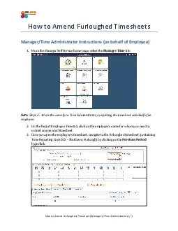 How to Amend Furloughed Timesheet ManagersTime Administrators  1