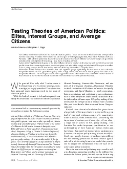 TestingTheoriesofAmericanPoliticsElitesInterestGroupsandAverageMartinG