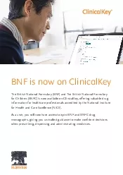 BNF is now on ClinicalKeyThe British National Formulary BNF and The Br