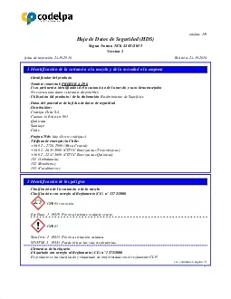 pgina 19Hoja de Datos de Seguridad HDSSegun Norma NCh 22452015Versio