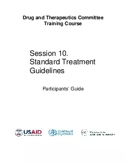 Drug and Therapeutics Committee Training Course   Session 10 Guideline