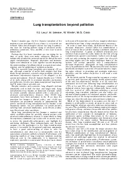 LungtransplantationbeyondpalliationRDLevyMEstenneWWederMGCosioSome4dec