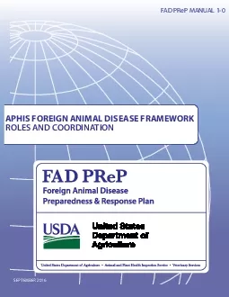 APHIS FOREIGN ANIMAL DISEASE FRAMEWORK ROLES AND COORDINATIONFAD PReP