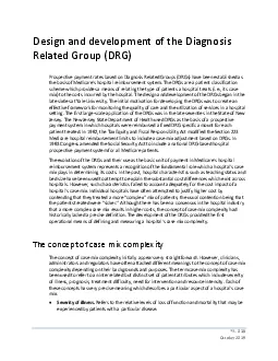 Design and development of the Diagnosis Related Group DRG