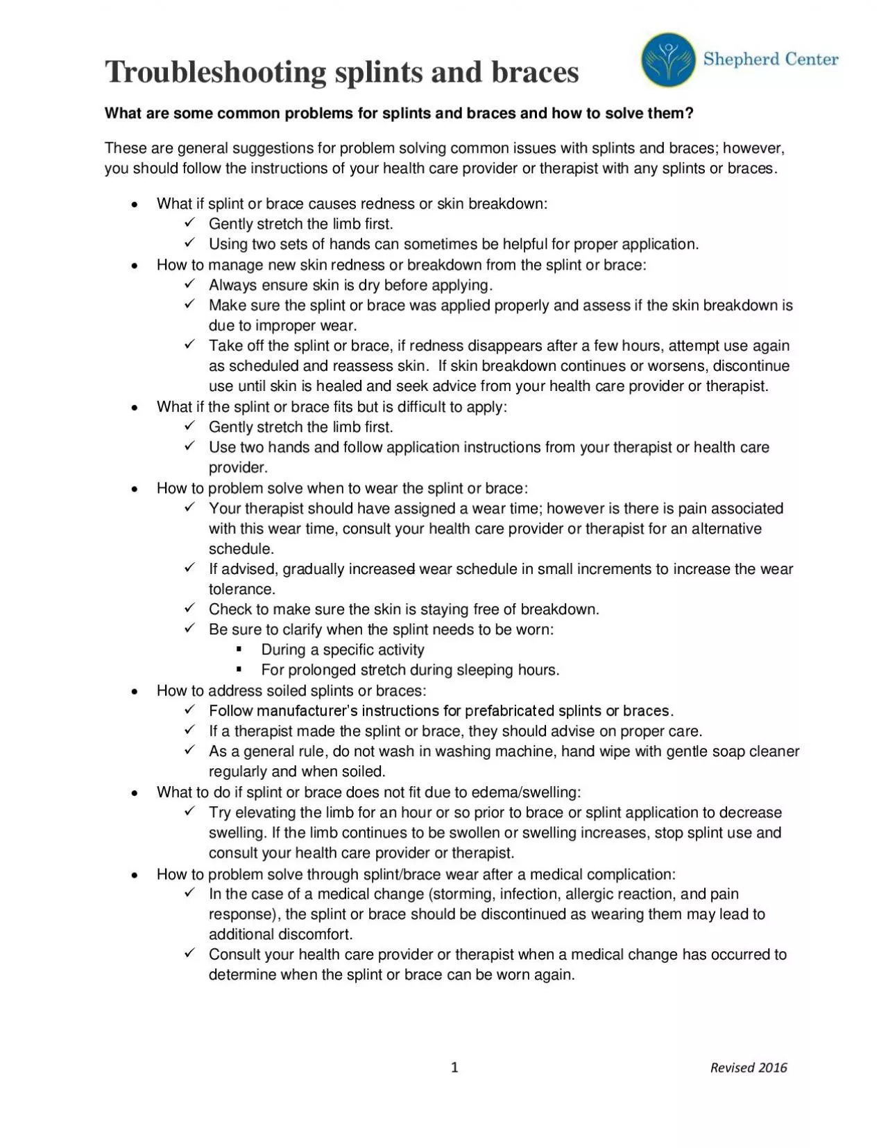 PDF-Troubleshooting splints and braces