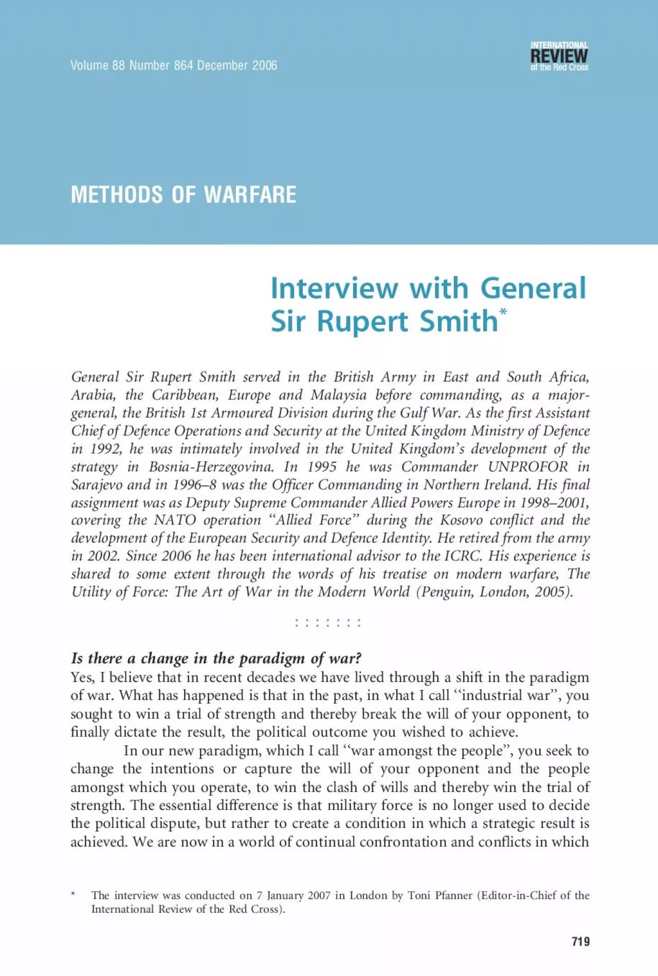 PDF-InterviewwithGeneralSirRupertSmithGeneralSirRupertSmithservedintheBrit