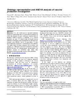 Ontology representation and ANOVA analysis of vaccine