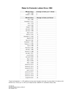 Rates for Domestic LettersSince 1863