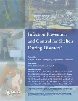 Infection Prevention and Control for Shelters During DisastersPrepared
