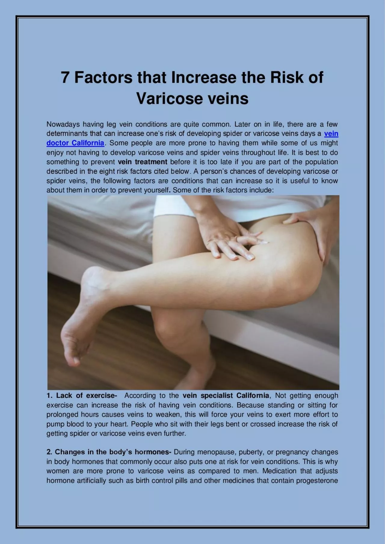 PDF-7 Factors that Increase the Risk of Varicose veins