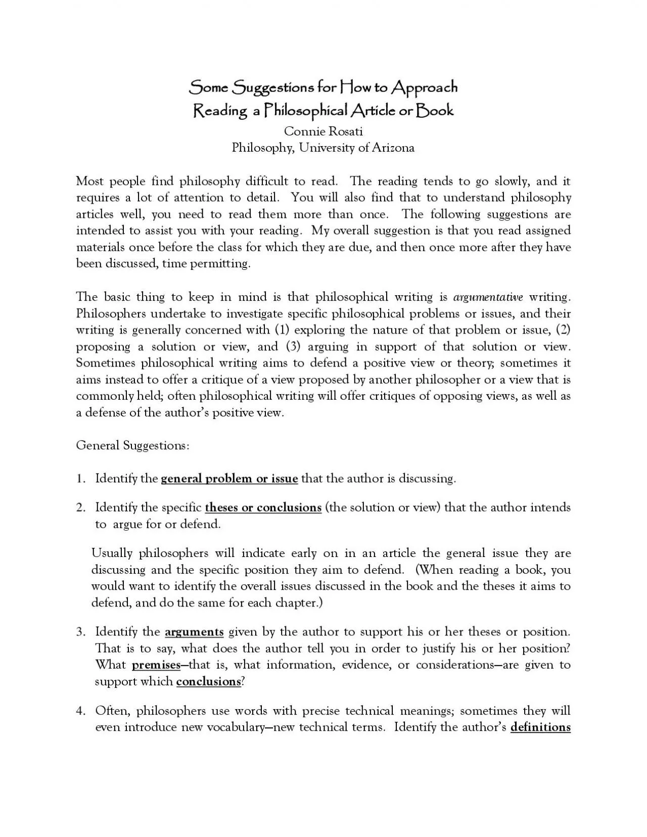 PDF-Some Suggestions for How to Approach Reading a Philosophical Article