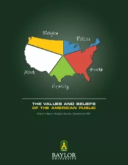 THE VALUES AND BELIEFSWave III Baylor Religion Survey  September 2011