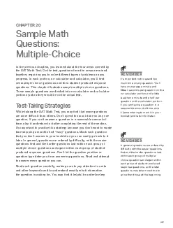 Sample Math Questions MultipleChoice