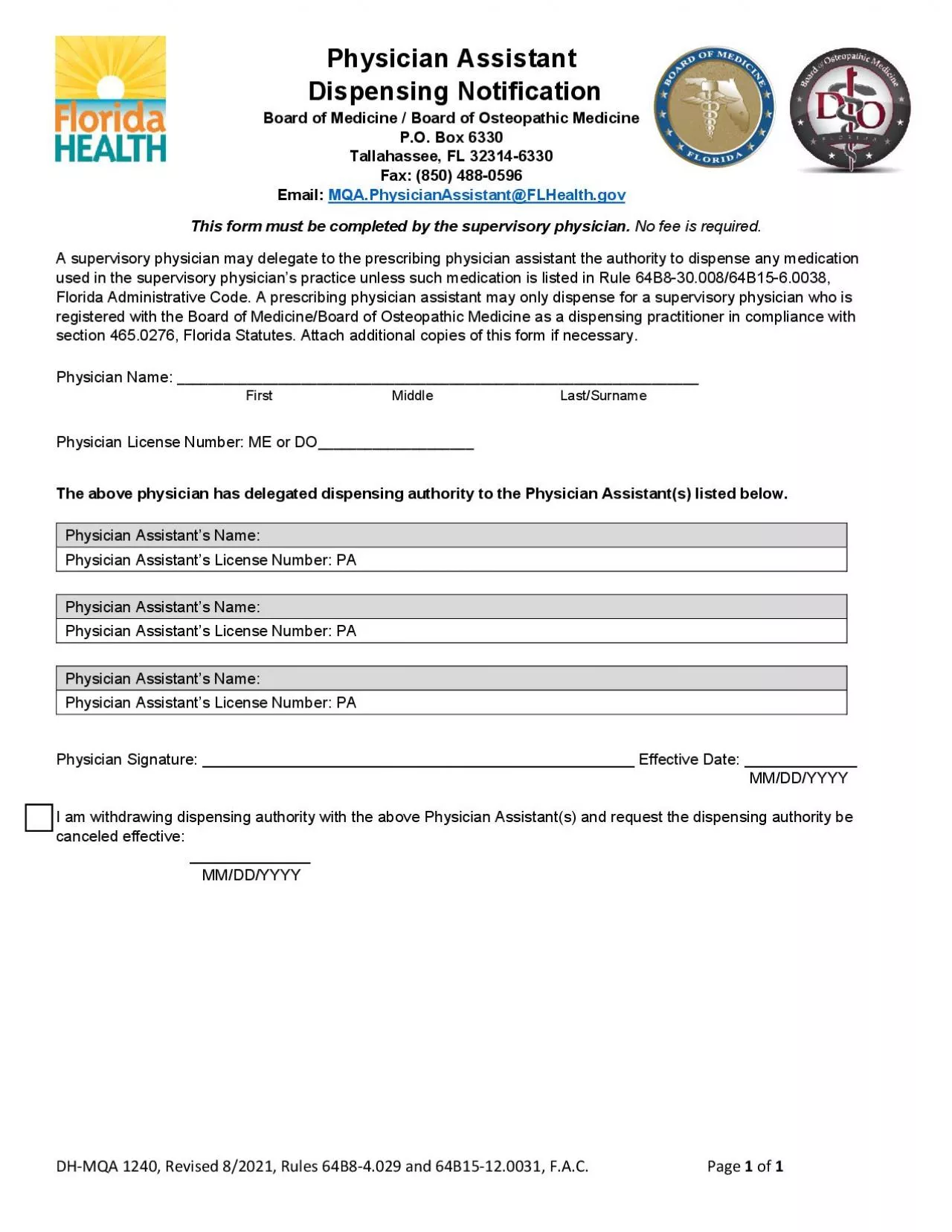 PDF-8202064B8Physician Assistant Dispensing Registration Board of Medici