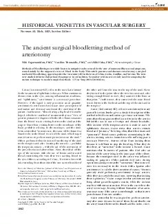 HISTORICALVIGNETTESINVASCULARSURGERY