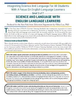 Integrating Science And Language For All Students With A Focus On Engl