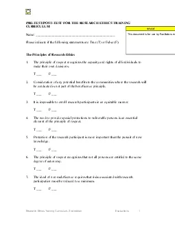 x0000x0000Research Ethics Training Curriculum 2nd editionEvaluationsPR