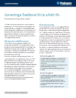 Converting a Traditional IRA to a Roth IRA