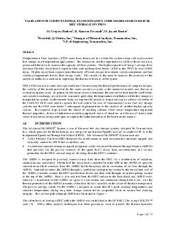 Page 1 of 12 VALIDATION OF COMPUTATIONAL FLUID DYNAMICS CODE MODELS FO