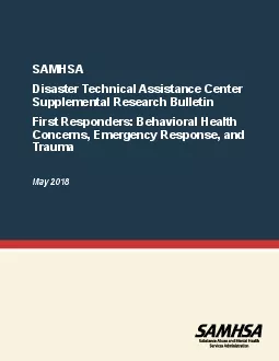 SAMHSADisaster Technical Assistance Center Supplemental Research Bulle