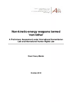 Nonkineticenergy weapons termed A Preliminary Assessment under Inter