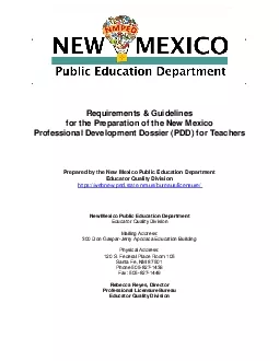 Requirements  Guidelinesfor the Preparation of the New Mexico Professi