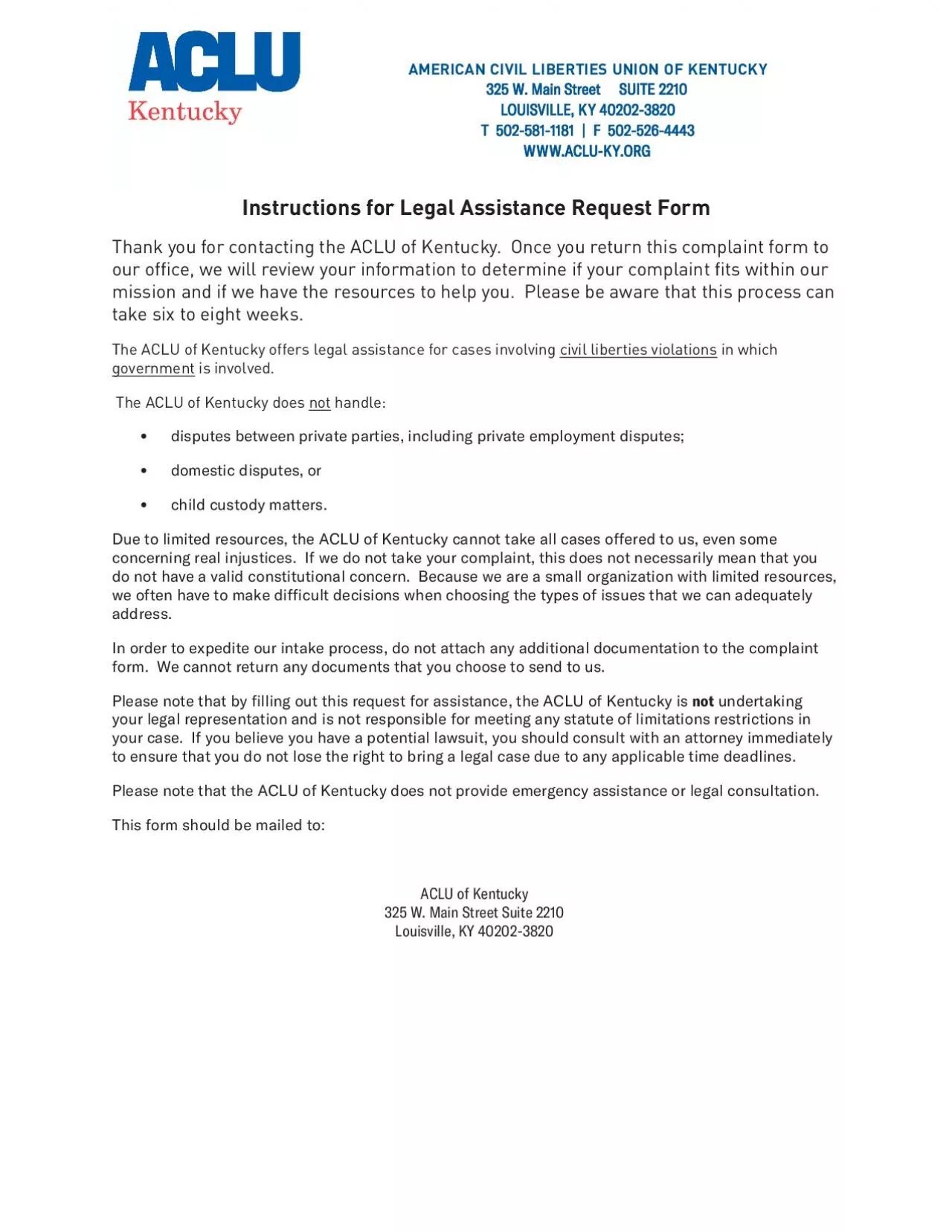 PDF-Instructions for Legal Assistance Request FormThank you for contacting