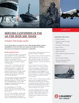 PDF-UNITED KINGDOM FACTSFor over 100 years in the UK L3Harris has demonstr