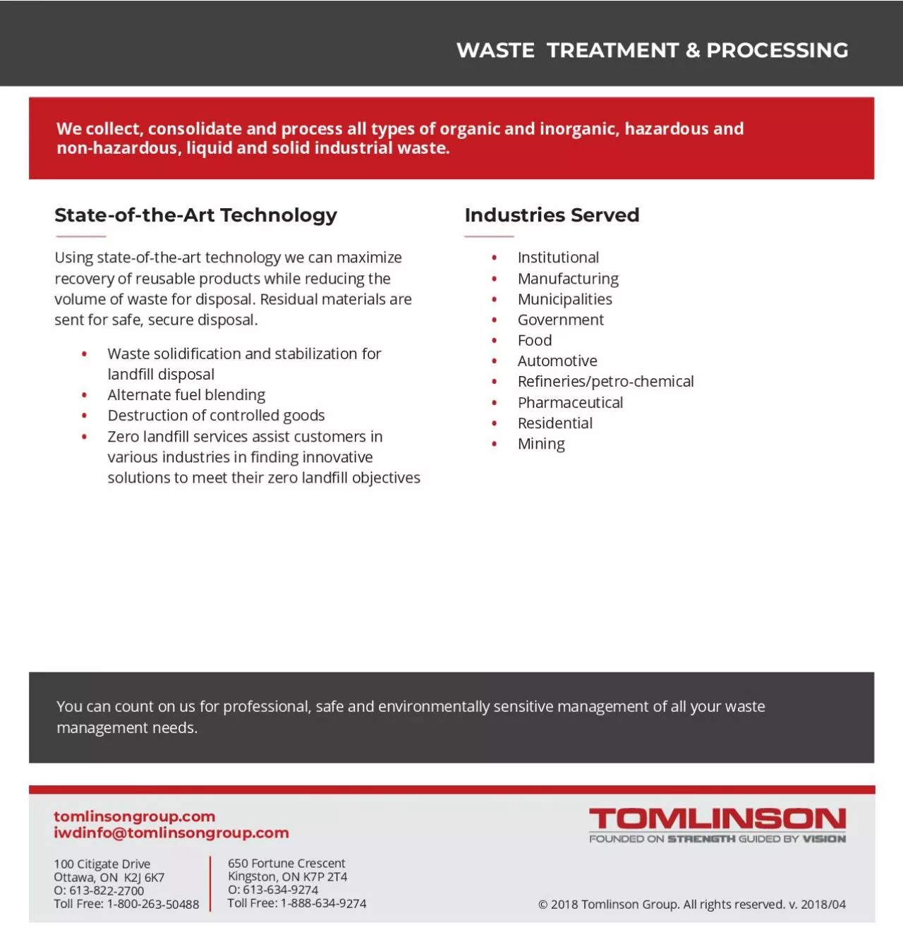 PDF-WASTE TREATMENT PROCESSINGnonhazardous liquid and solid industrial