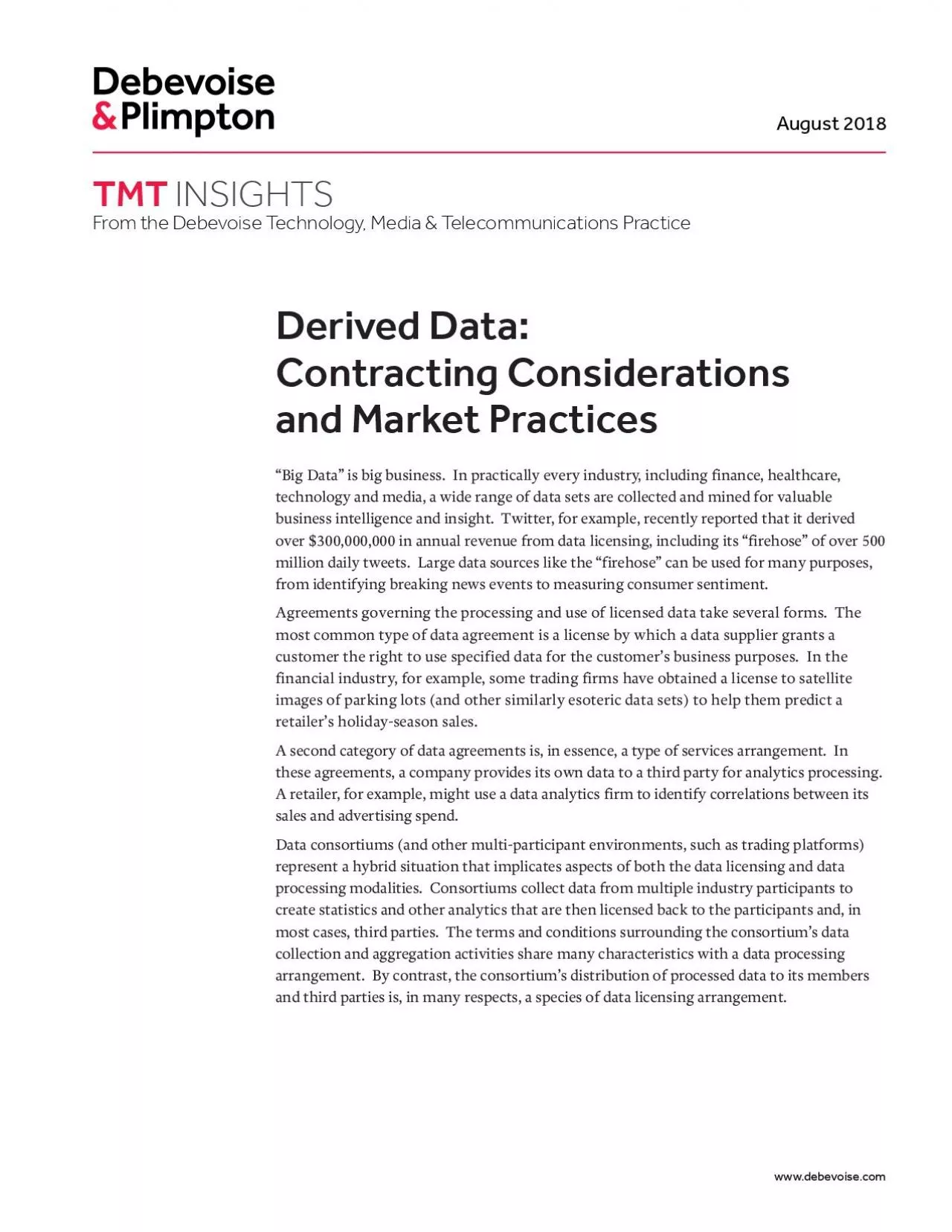 PDF-Derived Data Contracting Considerations and Market Practices147Big Dat